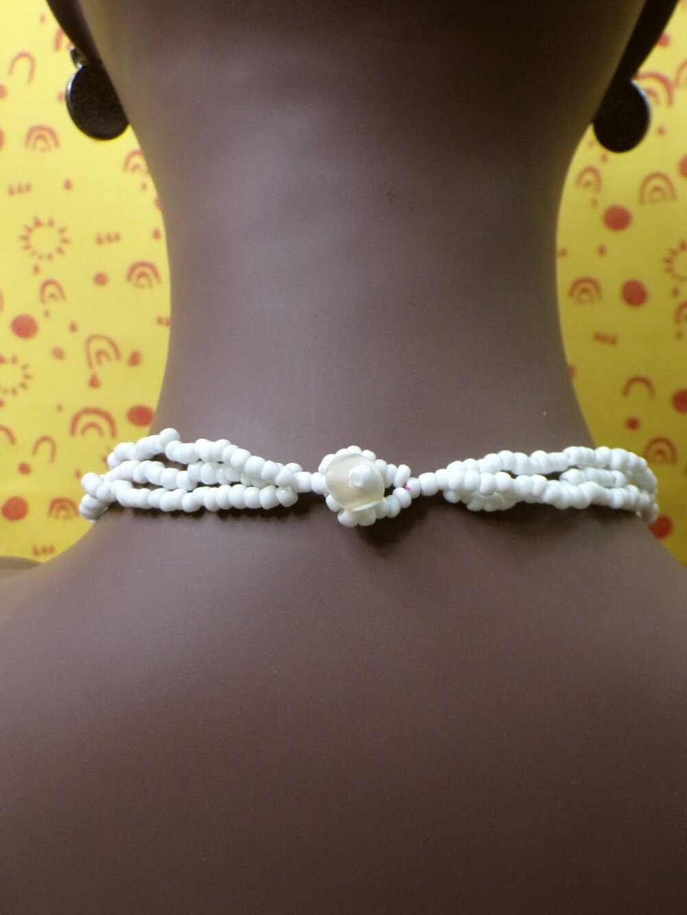 Multi Strand Beaded Necklace with Rear Button Clasp - Picture 8 of 11